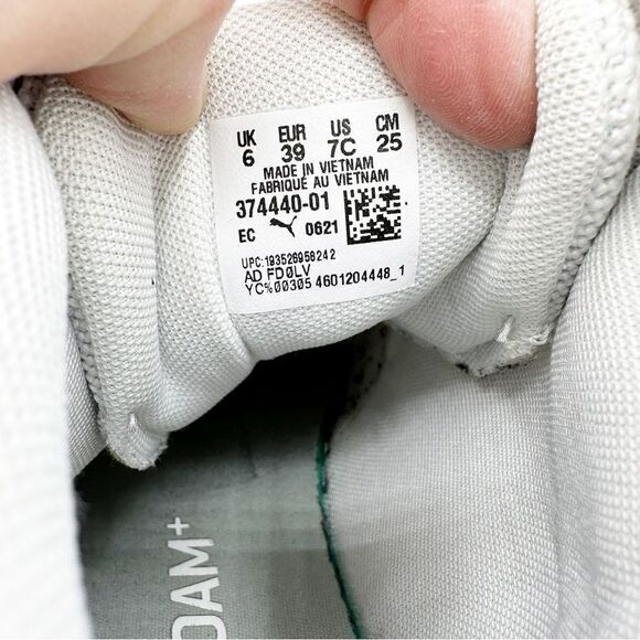 Puma Carina White Faux Leather and Fabric Mid-Top Chunky Sneaker Sz 7 C EUR 39 - Picture 10 of 15